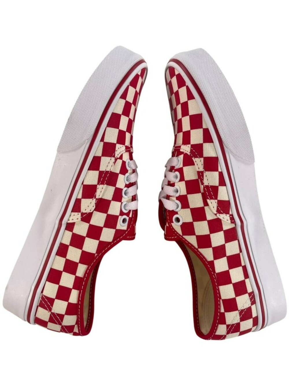 Vans Authentic Primary Check Racing Red/White Shoes Men's Sz 7/Women's 8.5 NEW - Picture 4 of 11
